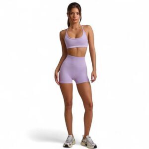 Bo+Tee Super Sculpt Seamless Mini Shorts in Soft Lilac Purple - Size XS